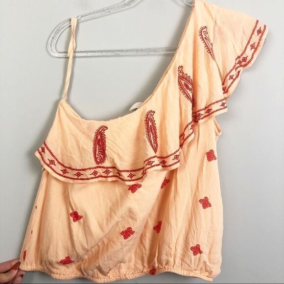 FREE PEOPLE | Easy on the Eyes Asymmetrical One Shoulder Top Women’s Size M - Picture 4 of 11